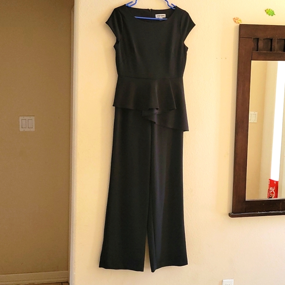 Black Jumpsuit Slimming Peplum Style By Shelby & Palmer.